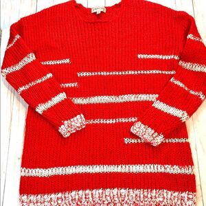 Philosophy Chunky Knit Red and White Sweater Size Small